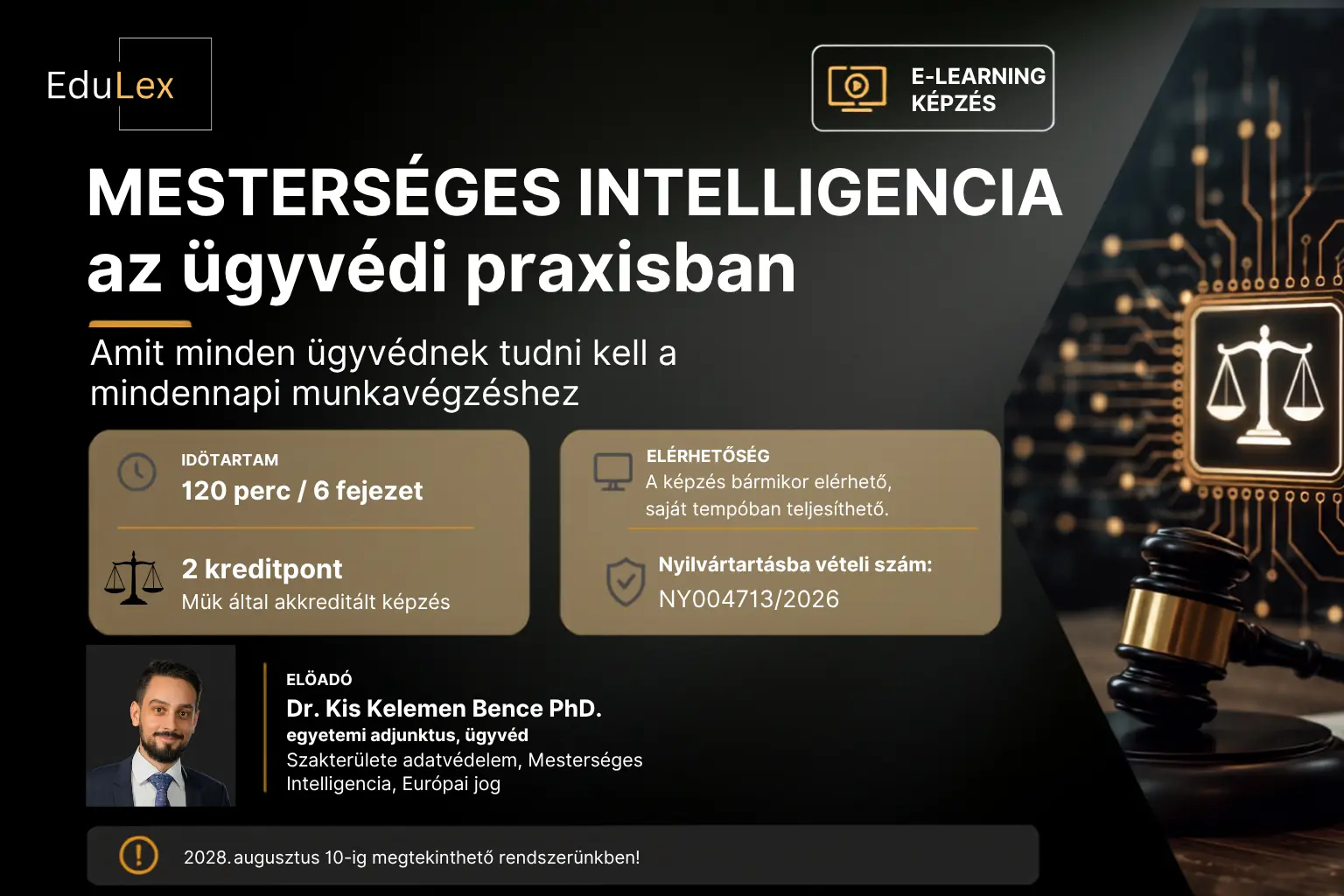 Mesterséges intelligencia az ügyvédi praxisban – 2 kredit
